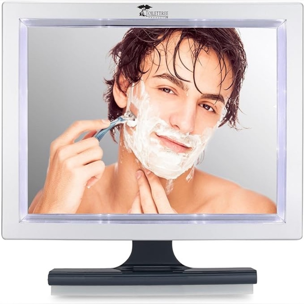 ToiletTree Products Deluxe LED Fogless Shower Bathroom Mirror with Squeegee